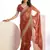 peach color stylish heavy partywear saree for rich girlie looks