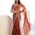 peach color stylish heavy partywear saree for rich girlie looks