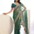 green color stylish heavy partywear saree for rich girlie looks