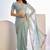aqua  color stylish heavy partywear saree for rich girlie looks