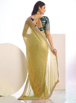 pista stylish heavy partywear saree rich girlie looks 2