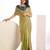 pista color stylish heavy partywear saree for rich girlie looks