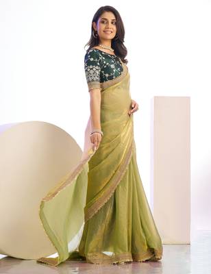 pista stylish heavy partywear saree rich girlie looks 5