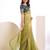 pista color stylish heavy partywear saree for rich girlie looks
