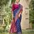 blue color banarasi silk blend fabric ethnic woven designer saree