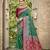 green color banarasi silk blend fabric ethnic woven designer saree