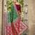 green color banarasi silk blend fabric ethnic woven designer saree