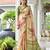 beige color stylish satin silk blend fabric ethnic partywear saree