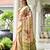 beige color stylish satin silk blend fabric ethnic partywear saree