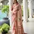beige stylish satin silk blend fabric ethnic partywear saree