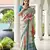 beige color stylish satin silk blend fabric ethnic partywear saree