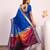 royal blue color banarasi art silk saree for festive ethnic saree