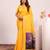 yellow color banarasi art silk saree for festive ethnic saree
