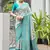sea green color beautiful woven designer partywear saree