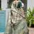 green color beautiful woven designer partywear saree