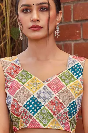pink color weaving border & embroidered work rangoli art silk blend saree