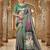 green color crepe art silk fabric designer digital printed ethnic festive saree