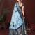 Blue zari weaving work satin silk saree with blouse
