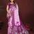 Purple zari weaving work satin silk saree with blouse