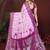 Purple zari weaving work satin silk saree with blouse