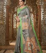 green color crepe art silk fabric designer digital printed ethnic festive saree
