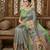 green color crepe art silk fabric designer digital printed ethnic festive saree