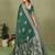 D green zari butta work satin silk saree with blouse