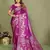 Purple zari butta work satin silk saree with blouse