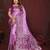 Purple zari butta work satin silk saree with blouse