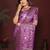 Purple zari butta work satin silk saree with blouse