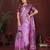 Purple zari butta work satin silk saree with blouse