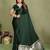 D green zari weaving work satin silk saree with blouse