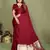 Maroon zari weaving work satin silk saree with blouse