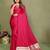 Pink zari weaving work satin silk saree with blouse