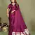 Purple zari weaving work satin silk saree with blouse