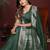D green zari weaving work satin silk saree with blouse