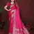 Pink zari weaving work satin silk saree with blouse