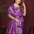 Purple zari weaving work satin silk saree with blouse