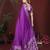 Purple zari weaving work satin silk saree with blouse
