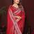Red zari weaving work satin silk saree with blouse