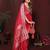 Red zari weaving work satin silk saree with blouse