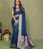 Navy paithani gala silk saree with blouse