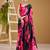 Luxurious satin silk saree with floral prints