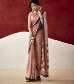 Elegant dull satin saree with fancy prints