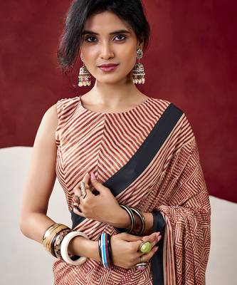  dull satin saree with fancy prints 2