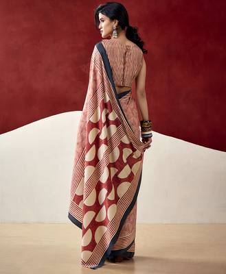  dull satin saree with fancy prints 3