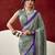 Elegant dull satin saree with fancy prints