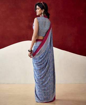  dull satin saree with fancy prints 3