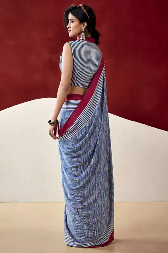  dull satin saree with fancy prints