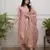 Women   s chanderi silk embroidered peach kurta pant set with jacquard dupatta